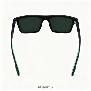 Lacoste Square Sunglasses Men — side view, Green lens