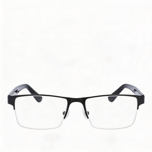Lacoste CK20705 Rectangle Eyeglasses Unisex — side view, Black Metal temples