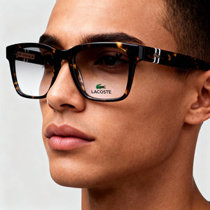 Lacoste L2932 Dark Havana Square Eyeglasses Unisex, Acetate 53mm — view 4