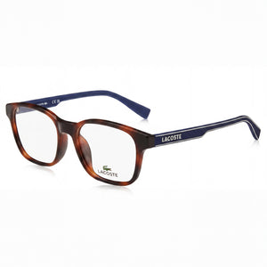 Lacoste Havana Rectangle Eyeglasses Unisex, Plastic frame