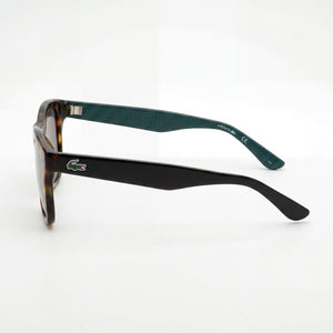 Lacoste Rectangle Sunglasses Women — side view, Non-Polarized Matte Blue lens