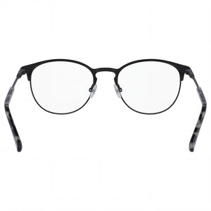 Lacoste L2251 Round Eyeglasses Unisex — side view, Black Acetate temples