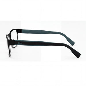 Lacoste L2294 N Rectangle Eyeglasses Men — side view, Matte Black Metal temples