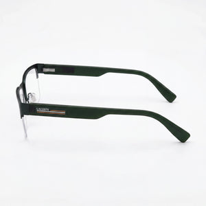 Lacoste L2299 Rectangle Eyeglasses Unisex — side view, Green Metal temples