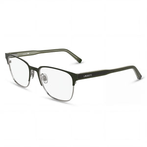 Lacoste L2304 N Matte Khaki Rectangle Eyeglasses for Men, Plastic lens