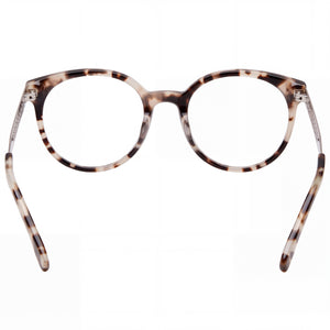 Lacoste L2806 Round Eyeglasses Men — side view, Havana Metal temples