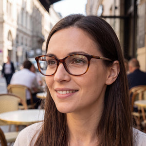 Lacoste L2830 Rectangle Eyeglasses Women — side view, Multi-coloured Acetate temples