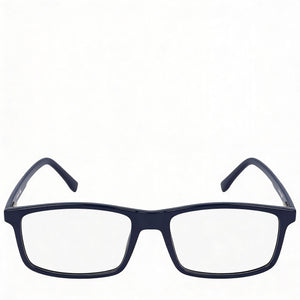 Lacoste L2858 Rectangle Eyeglasses Unisex — front view, Blue frame