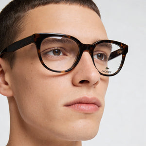 Lacoste L2901 Square Eyeglasses Unisex — interior view, Polycarbonate demo lenses