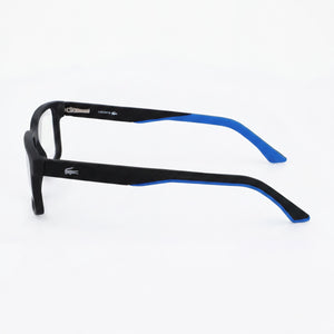 Lacoste L2922 Square Eyeglasses Unisex — side view, Black Injected temples