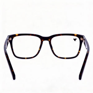 Lacoste L2932 Square Eyeglasses Unisex — side view, Havana Acetate temples