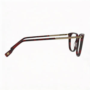 Lacoste L2939 Rectangle Eyeglasses Women — side view, Havana Acetate temples