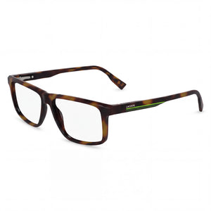 Lacoste L2959 Havana Rectangle Eyeglasses Unisex, Green frame