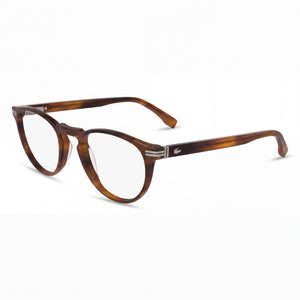 Lacoste L2966 Striped Brown Round Eyeglasses for Unisex, Acetate frame