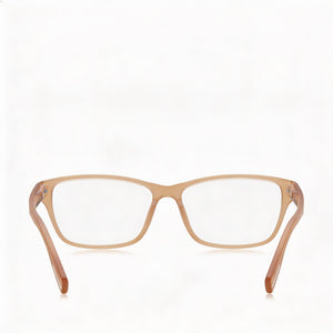 Lacoste L3650 Rectangle Eyeglasses Unisex — side view, Beige Acetate temples