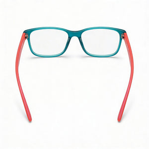 Lacoste L3804b Rectangle Eyeglasses Unisex — side view, Aqua Matte With Star Phospho Plastic temples