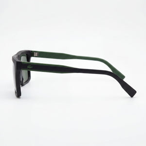 Lacoste L6009S Rectangle Sunglasses Unisex — side view, Green lens
