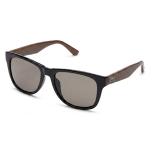 Lacoste L734s Black Square Sunglasses for Unisex, Brown lens