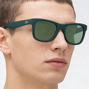 Lacoste L778S 315 Rectangle Sunglasses Unisex — side view, Non-Polarized Green lens