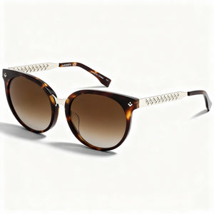 Lacoste L842sa Havana Aviator Sunglasses for Men, Grey Gradient lens