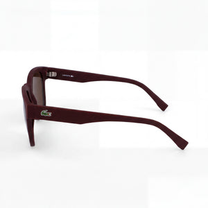Lacoste Modern Rectangle Sunglasses Unisex — side view, Non-Polarized Matte Red lens