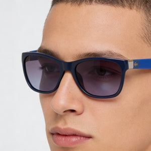 Lacoste Wayfarer Rectangle Sunglasses for Unisex — interior view, Non-Polarized lens detail