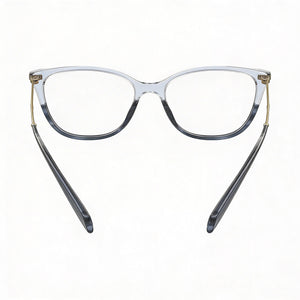 Levi's Rectangle Eyeglasses Women — side view, Blue acrylic temples