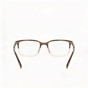 Levi's Rectangle Eyeglasses Men — side view, Brown Horn Plastic temples