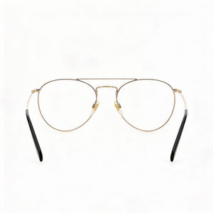 Levi's LV 1006 Aviator Eyeglasses Unisex — side view, Gold Metal temples