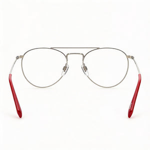 Levi's Lv 1006 Aviator Eyeglasses Unisex — side view, Silver Metal temples