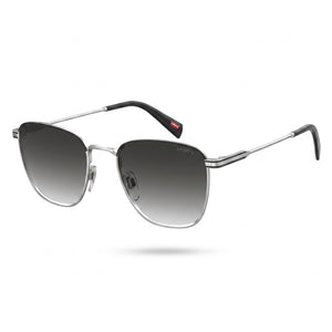 Levi's LV 1016/S SIlver Aviator Sunglasses Unisex, Dark Grey Shaded lens