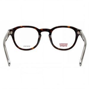 Levi's Lv 1029 Rectangle Eyeglasses Men — side view, Havana Acetate temples