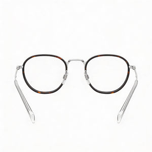 Levi's LV 5012 Round Eyeglasses Unisex — side view, Havana Metal temples