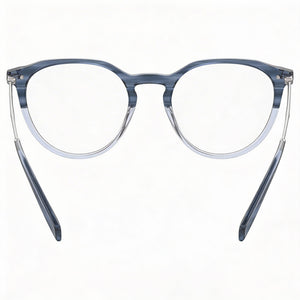 Levi's LV 5022 Round Eyeglasses Women — side view, Blue Plastic temples