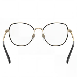 Levi's Lv 5023 Round Eyeglasses Women — side view, Black Stainless Steel temples