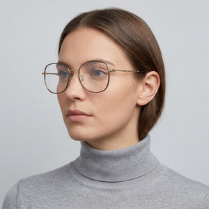 Levi's Lv 5023 Square Eyeglasses for Women — interior view, Polycarbonate demo lenses