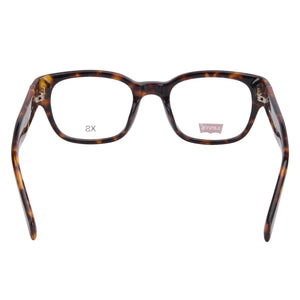 Levi's LV1047 Square Eyeglasses Women — side view, Havana Injected temples