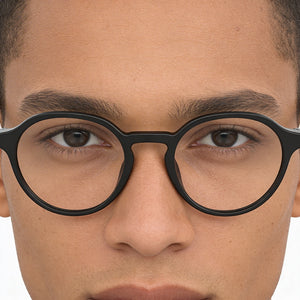 Levi's PANTHOS Round Eyeglasses for Men — interior view, Polycarbonate demo lenses