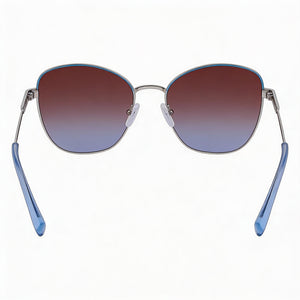 Longchamp LO164S Square Sunglasses Women — side view, Non-Polarized Silver Azure lens