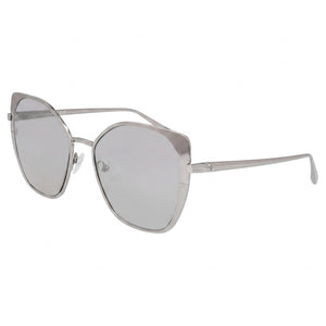 Longchamp LO175S Silver Square Sunglasses for Women, Silver lens