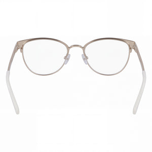 Longchamp Lo2120 Rectangle Eyeglasses Women — side view, Gold frame temples