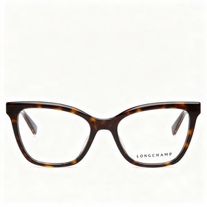 Longchamp LO2689 59248 Rectangle Eyeglasses Women — side view, Havana temples