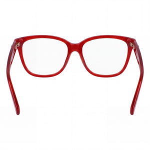 Longchamp Lo2715 Rectangle Eyeglasses Men — side view, Red Acetate temples