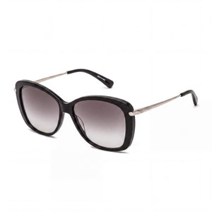 Longchamp LO616S Ebony Black Rectangle Sunglasses for Women, Gradient Brown lens