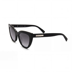 Longchamp LO686S Black Cat Eye Sunglasses for Women, Grey lens