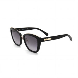 Longchamp LO687S Black Cat Eye Sunglasses for Women, Gradient Light Blue lens