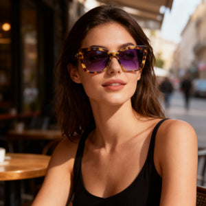 Longchamp LO692S Butterfly Sunglasses Women — side view, Tokyo Havana lens