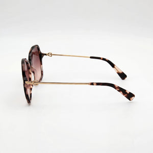 Longchamp LO705S Oval Sunglasses Women — side view, Non-Polarized Rose Havana lens