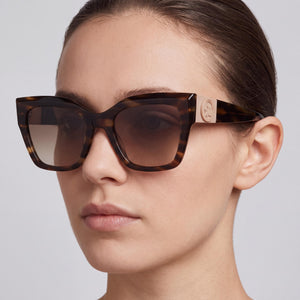 Longchamp Lo762s Cat Eye Sunglasses Unisex — side view, Non-Polarized Striped Green lens