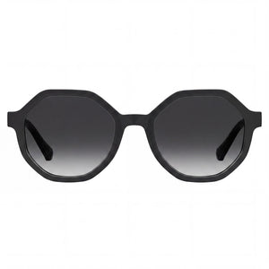 Love Moschino Casual Round Sunglasses for Women — front view, Black frame